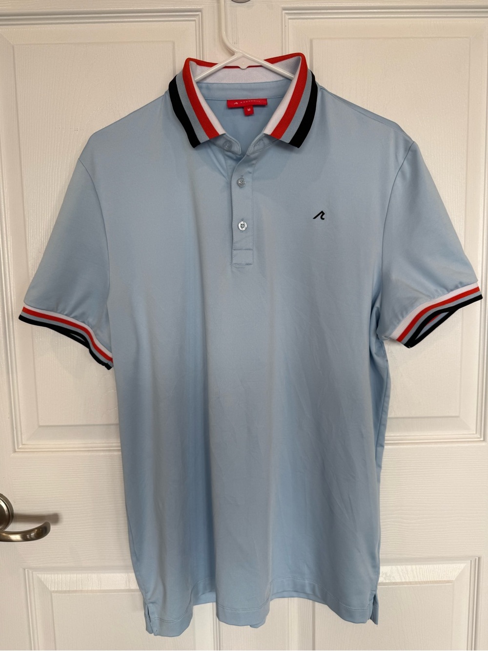 Redvanly Golf Polo light blue with contrast collar sleeve trim M